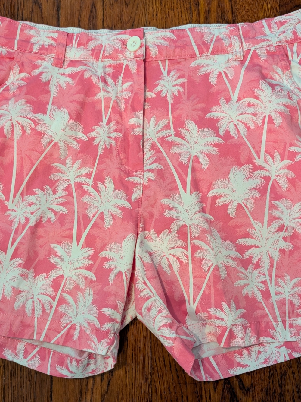 Stella Parker Pink and White Palm Print Shorts